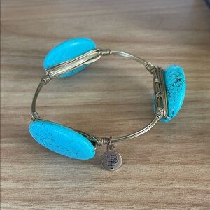 Bourbon and Bowties Turquoise Blue Wire-Wrapped Bangle